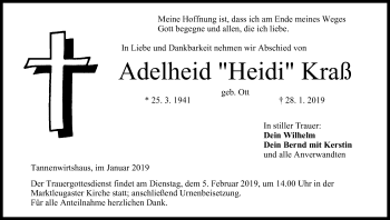 Anzeige von Adelheid Kraß von MGO