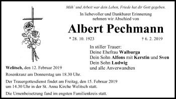 Anzeige von Albert Pechmann von MGO