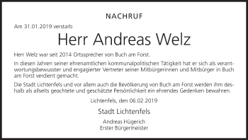 Anzeige von Andreas Welz von MGO