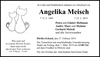Anzeige von Angelika Meisch von MGO