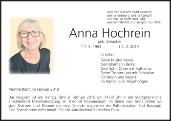 Anzeige von Anna Hochrein von MGO