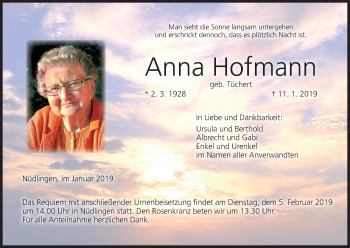 Anzeige von Anna Hofmann von MGO