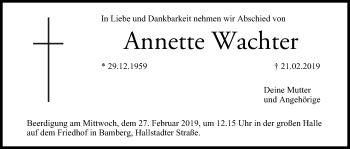 Anzeige von Annette Wachter von MGO