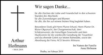 Anzeige von Arthur Hofmann von MGO