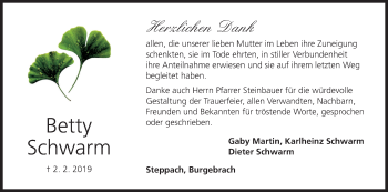 Anzeige von Betty Schwarm von MGO