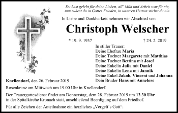 Anzeige von Christoph Welscher von MGO