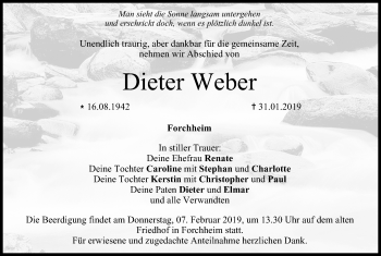 Anzeige von Dieter Weber von MGO