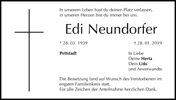 Anzeige von Edi Neundorfer von MGO