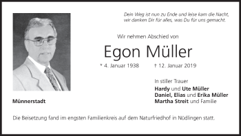 Anzeige von Egon Müller von MGO