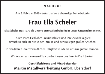 Anzeige von Ella Scheler von MGO