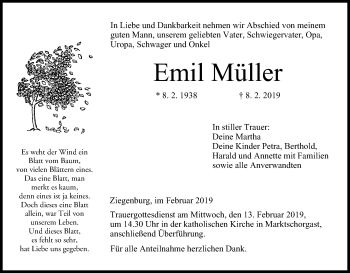 Anzeige von Emil Müller von MGO