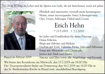 Anzeige von Erich Hehn von MGO