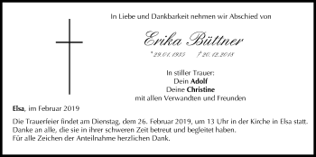 Anzeige von Erika Büttner von MGO
