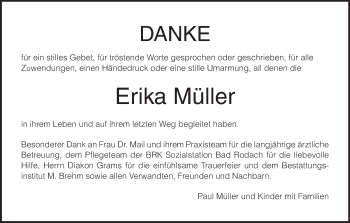 Anzeige von Erika Müller von MGO