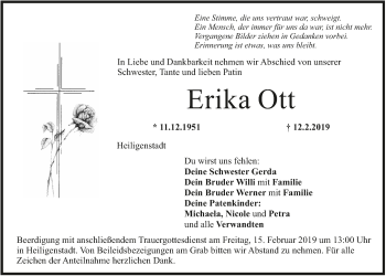 Anzeige von Erika Ott von MGO