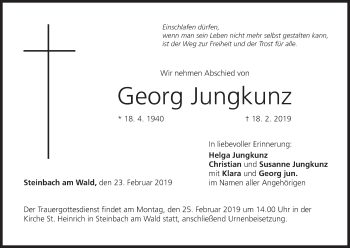 Anzeige von Georg Jungkunz von MGO