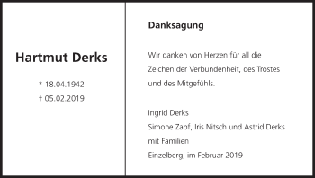Anzeige von Hartmut Derks von MGO