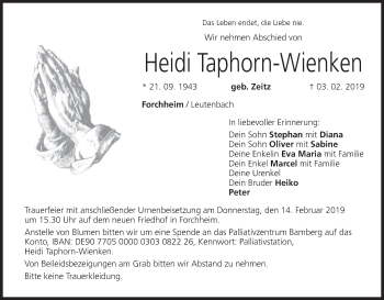 Anzeige von Heidi Taphorn-Wienken von MGO