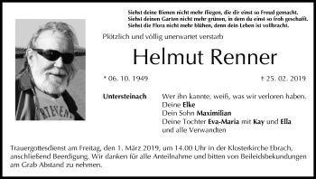 Anzeige von Helmut Renner von MGO