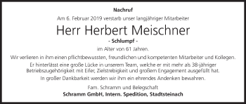 Anzeige von Herbert Meischner von MGO