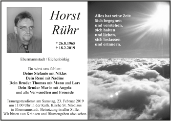 Anzeige von Horst Rühr von MGO