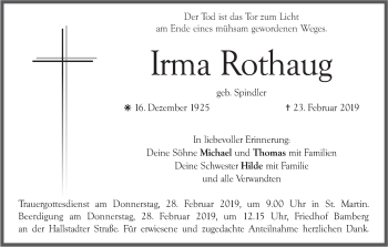 Anzeige von Irma Rothaug von MGO