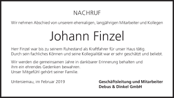 Anzeige von Johann Finzel von MGO