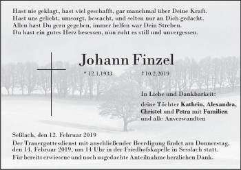 Anzeige von Johann Finzel von MGO