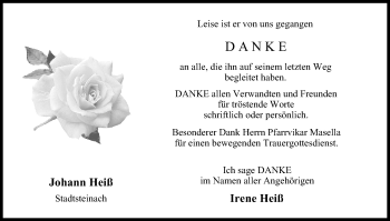 Anzeige von Johann Heiß von MGO