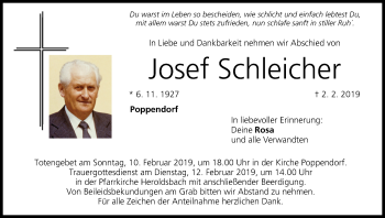 Anzeige von Josef Schleicher von MGO