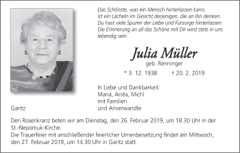 Anzeige von Julia Müller von MGO