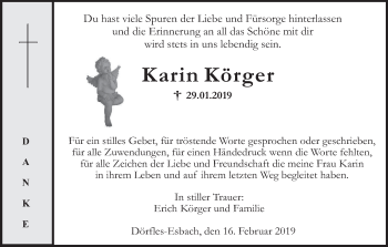 Anzeige von Karin Körger von MGO