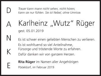 Anzeige von Karlheinz Rüger von MGO