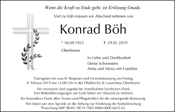 Anzeige von Konrad Böh von MGO