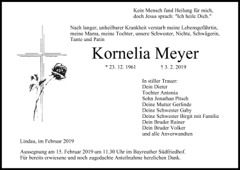 Anzeige von Kornelia Meyer von MGO