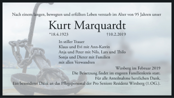 Anzeige von Kurt Marquardt von MGO