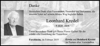 Anzeige von Leonhard Kredel von MGO