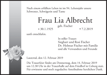 Anzeige von Lia Albrecht von MGO