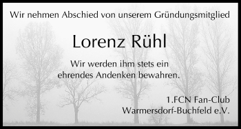 Anzeige von Lorenz Rühl von MGO