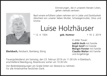 Anzeige von Luise Holzhäuser von MGO