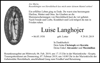 Anzeige von Luise Langhojer von MGO
