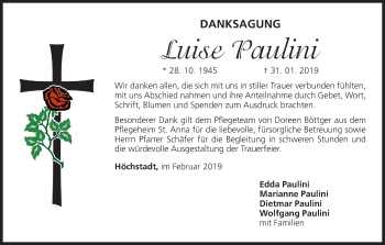 Anzeige von Luise Paulini von MGO