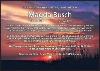 Anzeige von Magda Busch von MGO