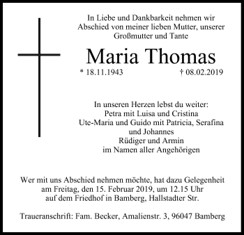 Anzeige von Maria Thomas von MGO