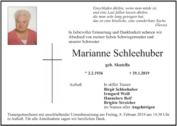 Anzeige von Marianne Schleehuber von MGO