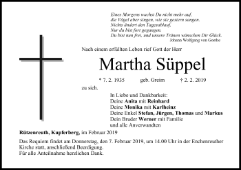 Anzeige von Martha Süppel von MGO
