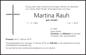 Anzeige von Martina Rauh von MGO