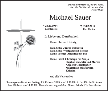 Anzeige von Michael Sauer von MGO