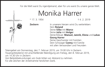 Anzeige von Monika Harrer von MGO