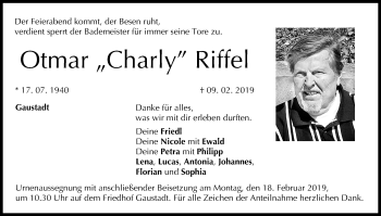 Anzeige von Otmar Riffel von MGO